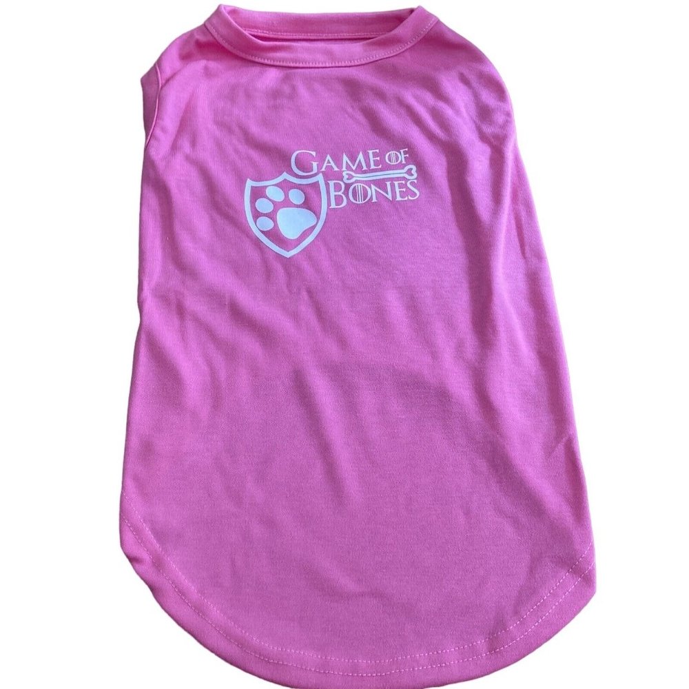 Game of Thrones Bones Pink Puppy Dog Shirt Dog PINK Shirt 18" Long NWOT GOT
